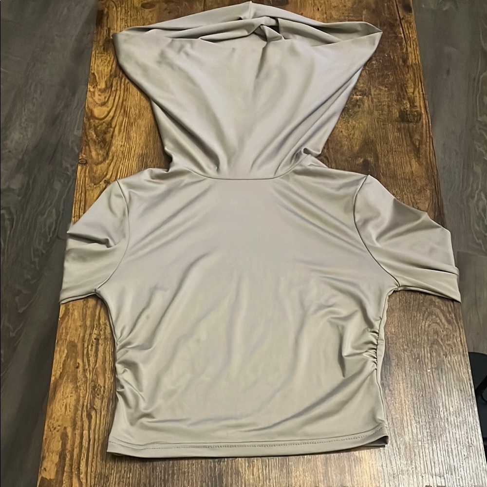 Women's Tan Hooded Top